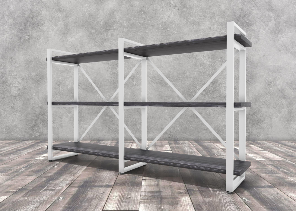 Стеллажи, Стеллаж Айсберг Лофт 160х102-3 белый