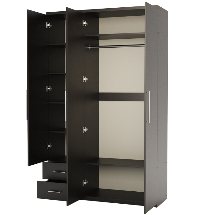 Для одежды, Шкаф трехдверный с зеркалом Комфорт МКЯ-32/1 150х60