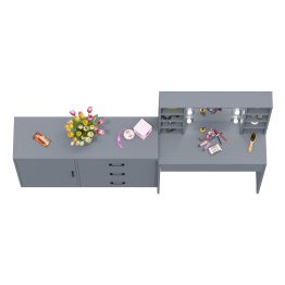 Туалетный столик с подсветкой 115 и комод с дверкой и 3-мя ящиками 122-1204