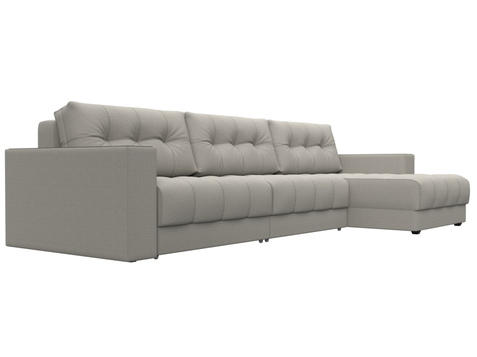 Дизайнерские диваны для гостиной, Диван угловой с декором Лига-049 НПБ Лонг, рогожка Амур