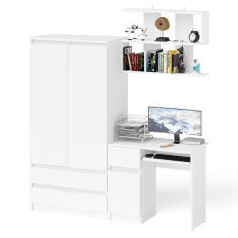 Компьютерный стол Мори МС-1 левый с полкой и шкаф-комодом