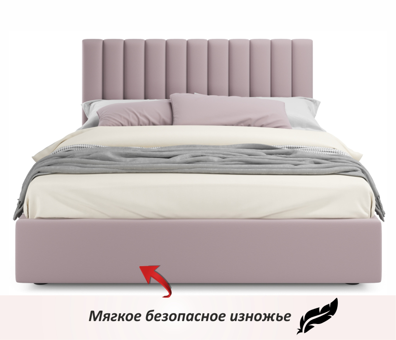 Мягкая кровать, Мягкая кровать Olivia 1600 с подъемным механизмом и матрасом ГОСТ