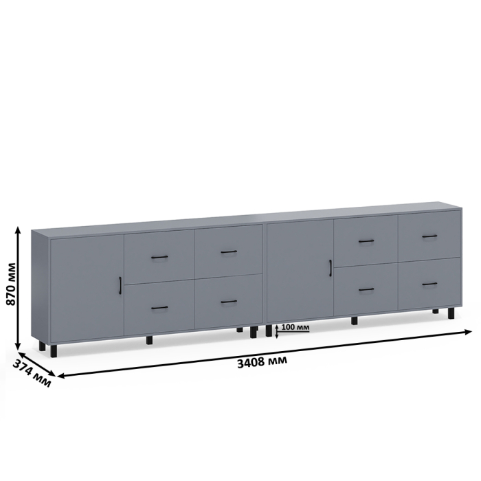 ТВ-тумбы, Два больших комода РВК 125-1704 ящики и дверка