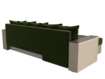 Диван угловой Дубай Лайт, микровельвет/экокожа, левый угол