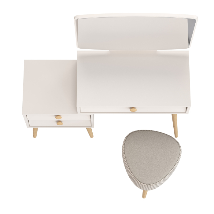 С зеркалом, Банкетка на трёх ножках Ева и трюмо в спальню Афина