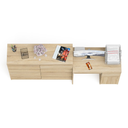 Комод 8-мь ящиков Мори МК1200 и правый компьютерный стол Мори МС-1