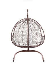 Подвесное кресло ДЛЯ ДВОИХ с ротангом коричневое