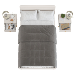 Полутораспальная кровать Афина 1200 с двумя прикроватными тумбочками