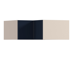 Регина РПГУ-90 Полка угловая Песочный/МДФ Квадро Синий