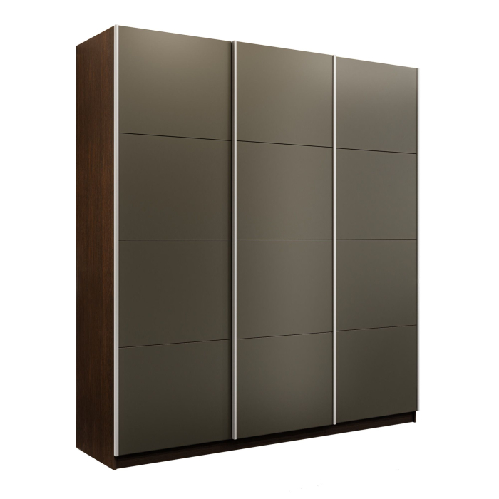 Шкафы-купе 3-х дверные, Шкаф-купе Эста 3-х дверный Стекла хаки/Доводчик 300х66х240