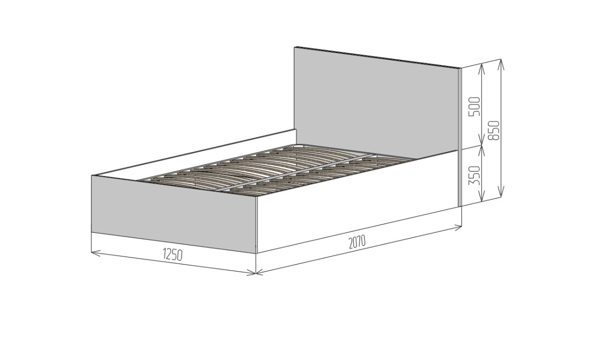 Кровати 120х200, Кровать Фреш с подъёмным механизмом КРФР 2-ПМ-1200