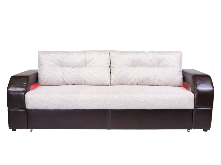 Диваны прямые, Диван-кровать еврокнижка, Манчестер 160 с подсветкой , рогожка/экокожа