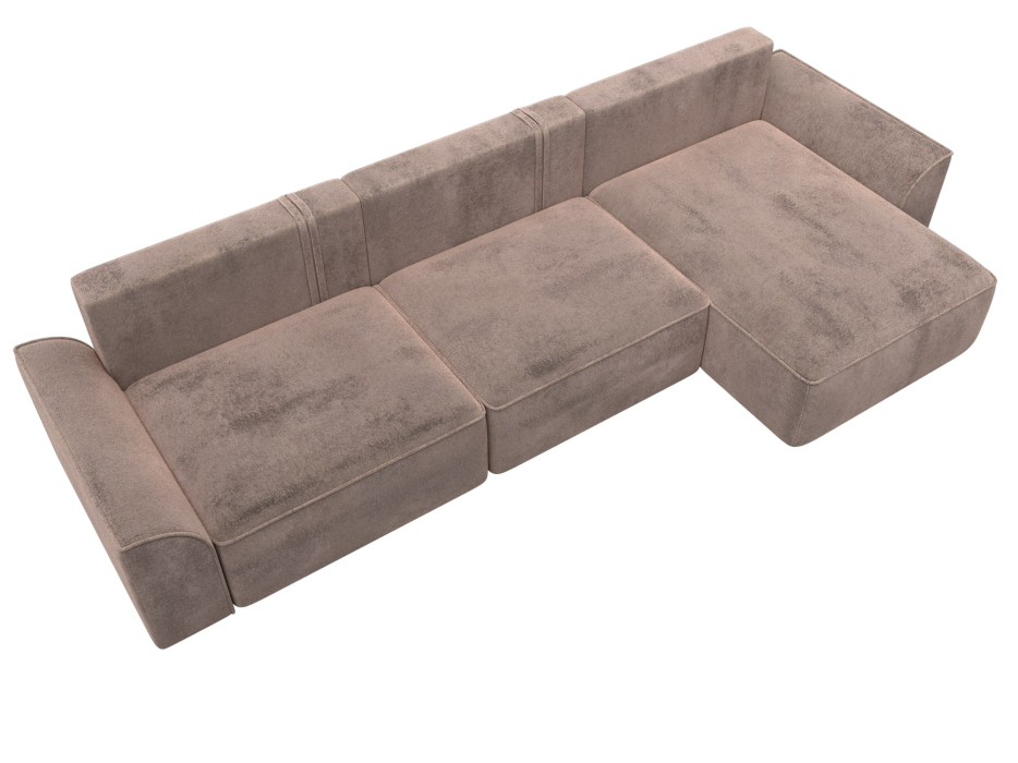 Диваны угловые в гостиную, Диван угловой Лига-048 НПБ лонг, велюр TOWER