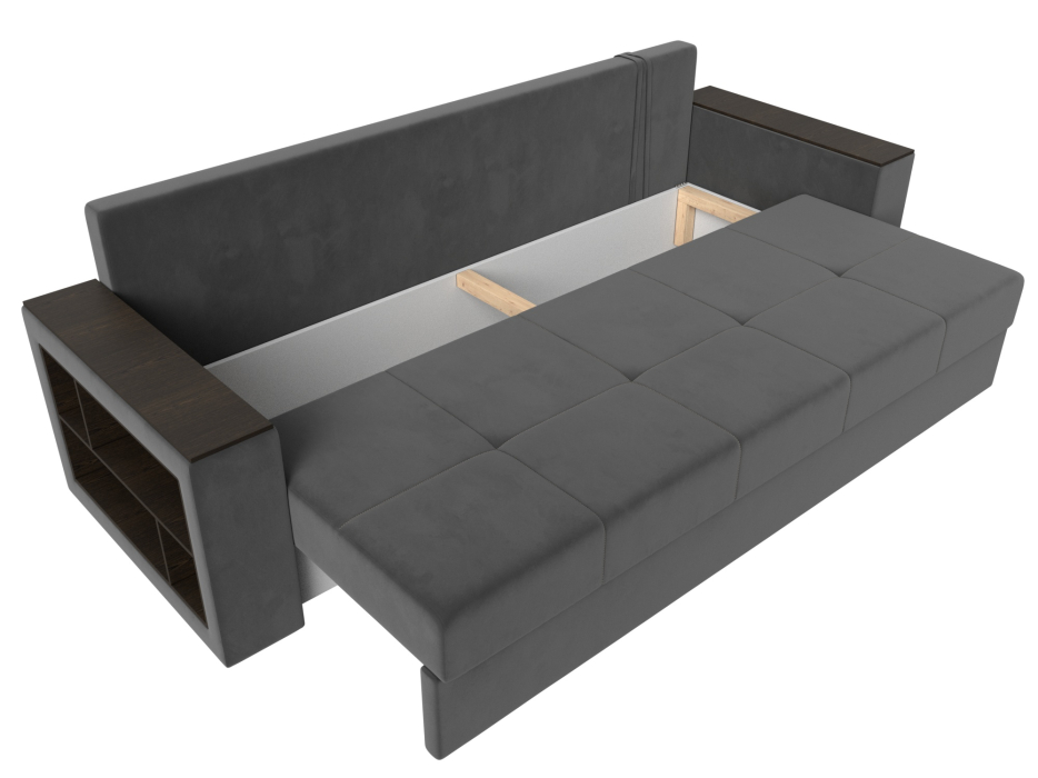 Диваны прямые, Диван прямой Дубай Лайт полки слева, велюр