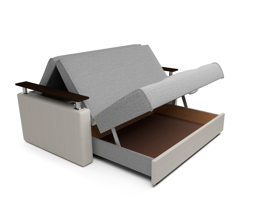 Диваны кровати со спальным местом, Диван прямой аккордеон Шарк 120 см (Рогожка + экокожа)