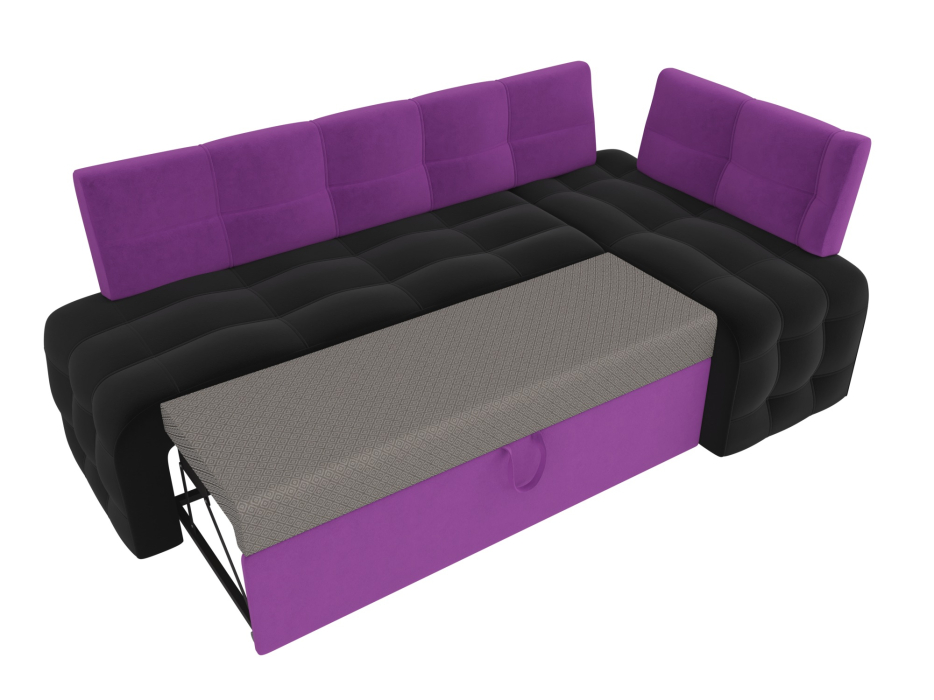 Диваны угловые кухонные, Кухонный угловой диван Люксор правый угол, микровельвет