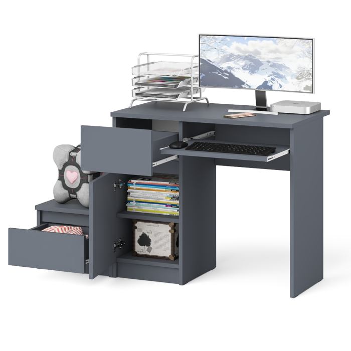 Прямые компьютерные столы, Стол компьютерный Мори МС-1 левый с тумбой