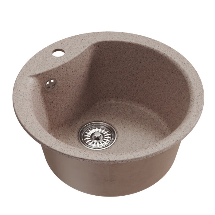 Кухонные мойки, Мойкa ML-GM12 круглая, 480мм (глуб. чаши 210) NEW*