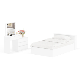 Столик туалетный с лампочками 110 с полутораспальной кроватью с ящиками Ксения 1200