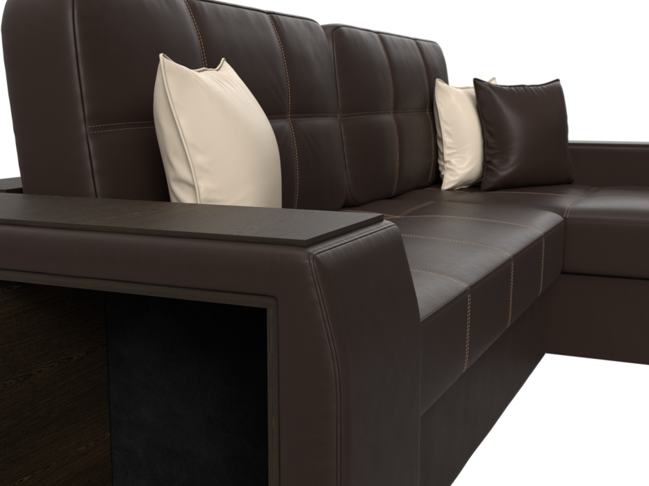 Диваны угловые в гостиную, Угловой диван Брюссель правый угол, экокожа