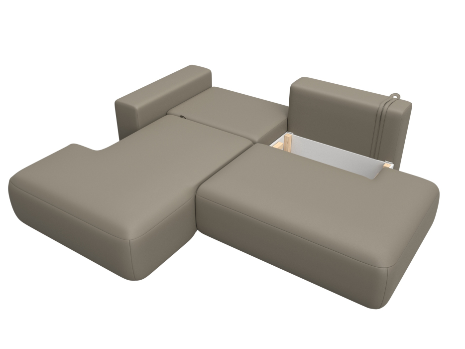 Диваны угловые в гостиную, Диван угловой Лига-036 НПБ Модерн левый угол, экокожа GRIFON