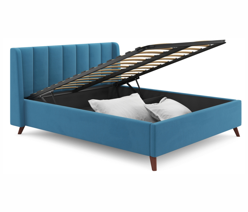 Мягкая кровать, Мягкая кровать Betsi 1600 с подъемным механизмом и матрасом PROMO B COCOS