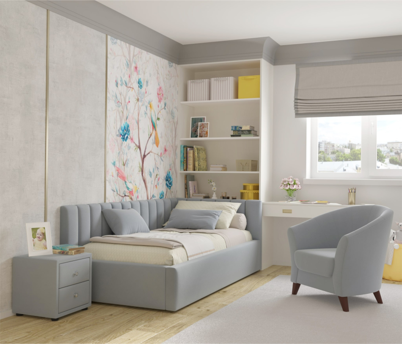 Мягкая кровать, Мягкая кровать Milena 900 с ортопедическим основанием