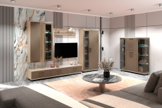 Стенки для гостиной, Модульная гостиная Грейс композиция 4  Ясень Асахи