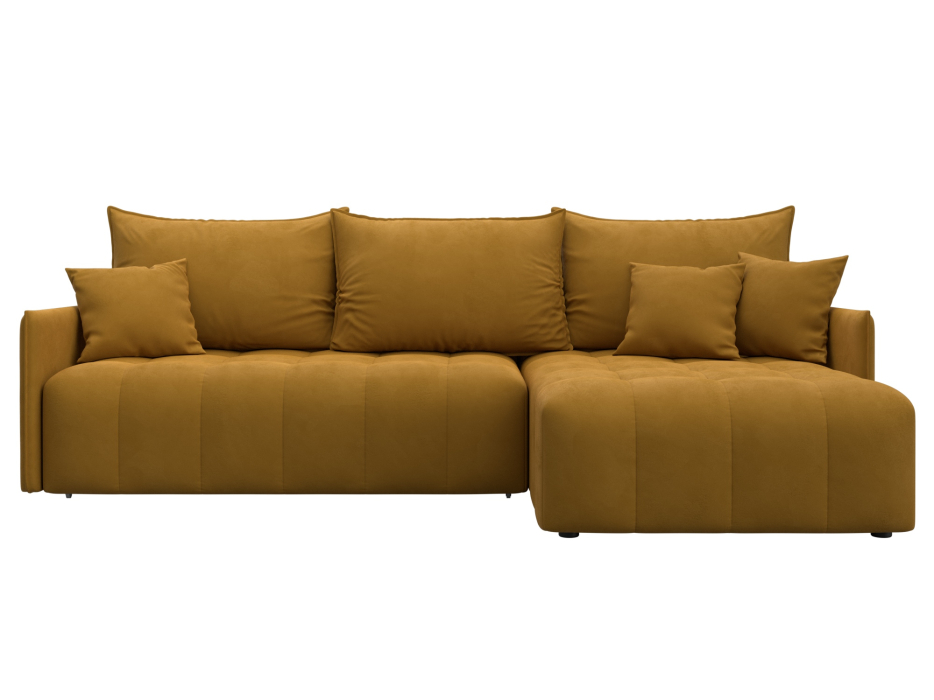 Диваны угловые в гостиную, Диван угловой Лига-054 НПБ угол универсальный, велюр BRUT