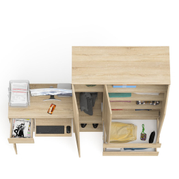 Компьютерный стол с тумбой с дверкой и ящиком левый и шкаф-комод Мори МШ1200-1