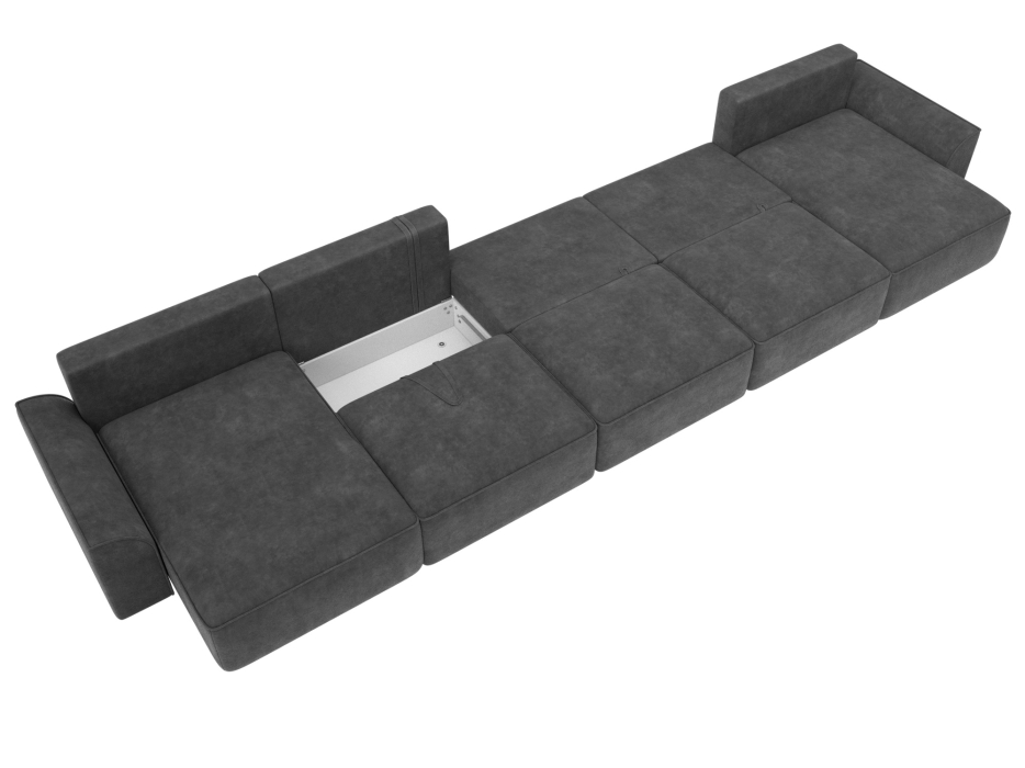 Диваны еврокнижки, Диван П-образный Лига-048 НПБ МегаЛонг, велюр BRUT