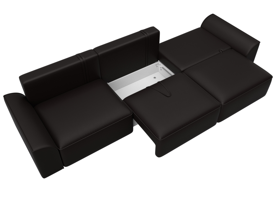 Диваны еврокнижки, Диван прямой Лига-048 НПБ Лонг, экокожа GRIFON