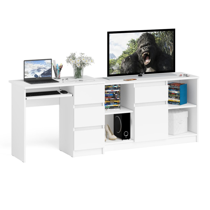 Домашние кабинеты, Компьютерный стол три ящика МС-6 правый с тумбой Мори 1204-1