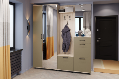 Модульная прихожая Грейс композиция 8  Ясень Асахи