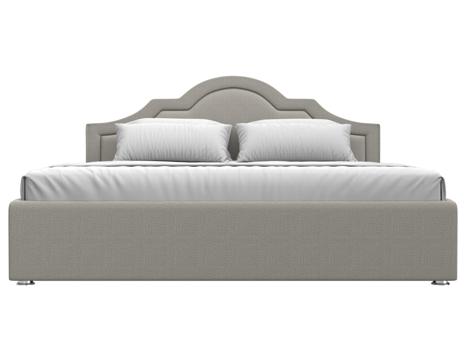 Мягкая кровать, Кровать интерьерная Афина 180, рогожка Амур