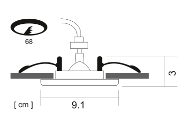 Встраиваемый светильник AQUA 9см
