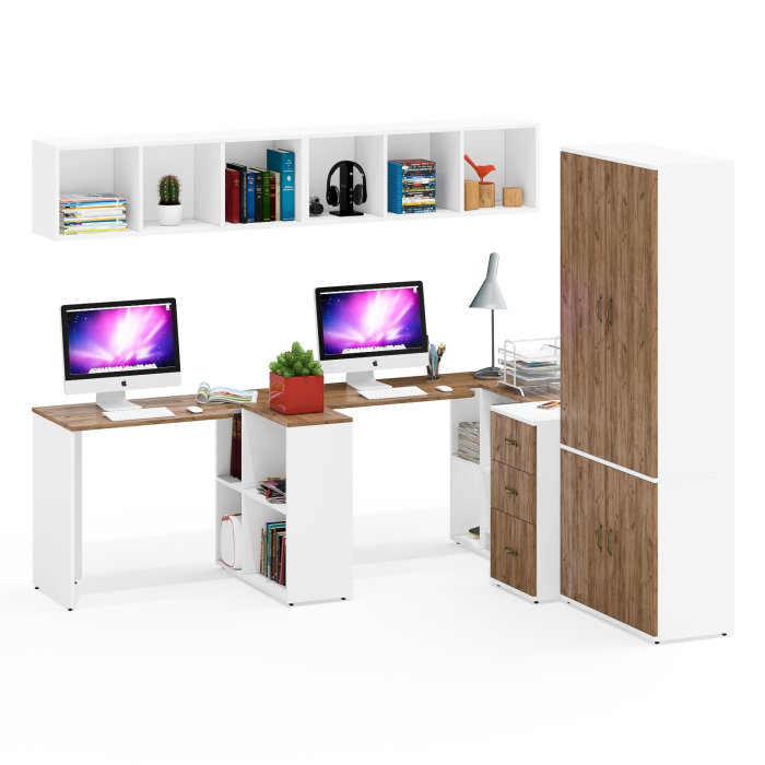 Домашние кабинеты, Модульная мебель для учёбы в семью для двоих детей Лидер-8 № 60