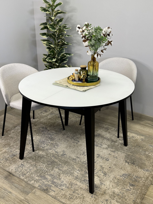 Обеденные столы, Стол Kenner 1000 M раздвижной, стекло белое сатин