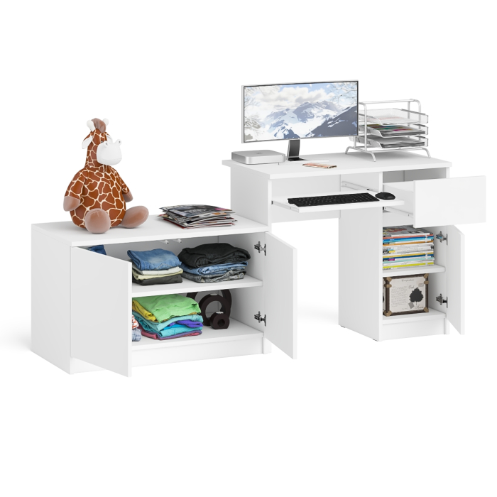 Прямые компьютерные столы, Тумба Мори МА900-1 и стол компьютерный Мори МС-1 правый