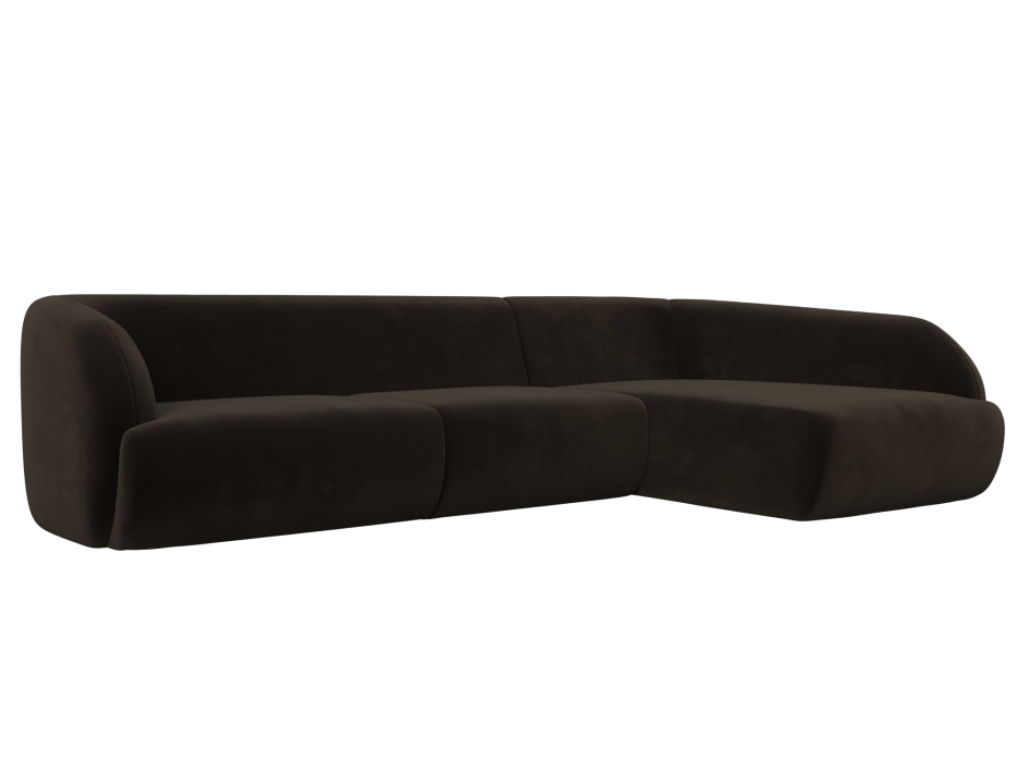 Диваны угловые в гостиную, Диван угловой Лига-041 правый угол, микровельвет