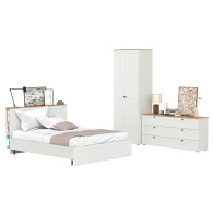 Спальные гарнитуры, Мебель для спальни из шкаф-комода для одежды и белья с кроватью 11.53 ортопедом и комода 16.240