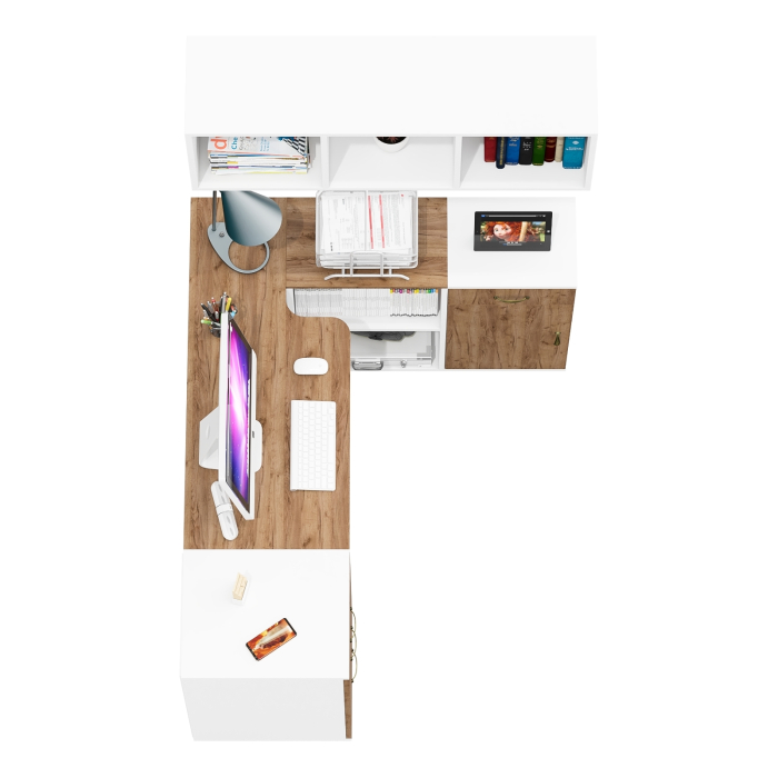 Домашние кабинеты, Лидер-8 комплектация мебели для детской комнаты из стола с полкой и тумбами