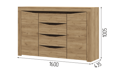 Комод 2 двери/4 ящика КМ-701 спальня Паола