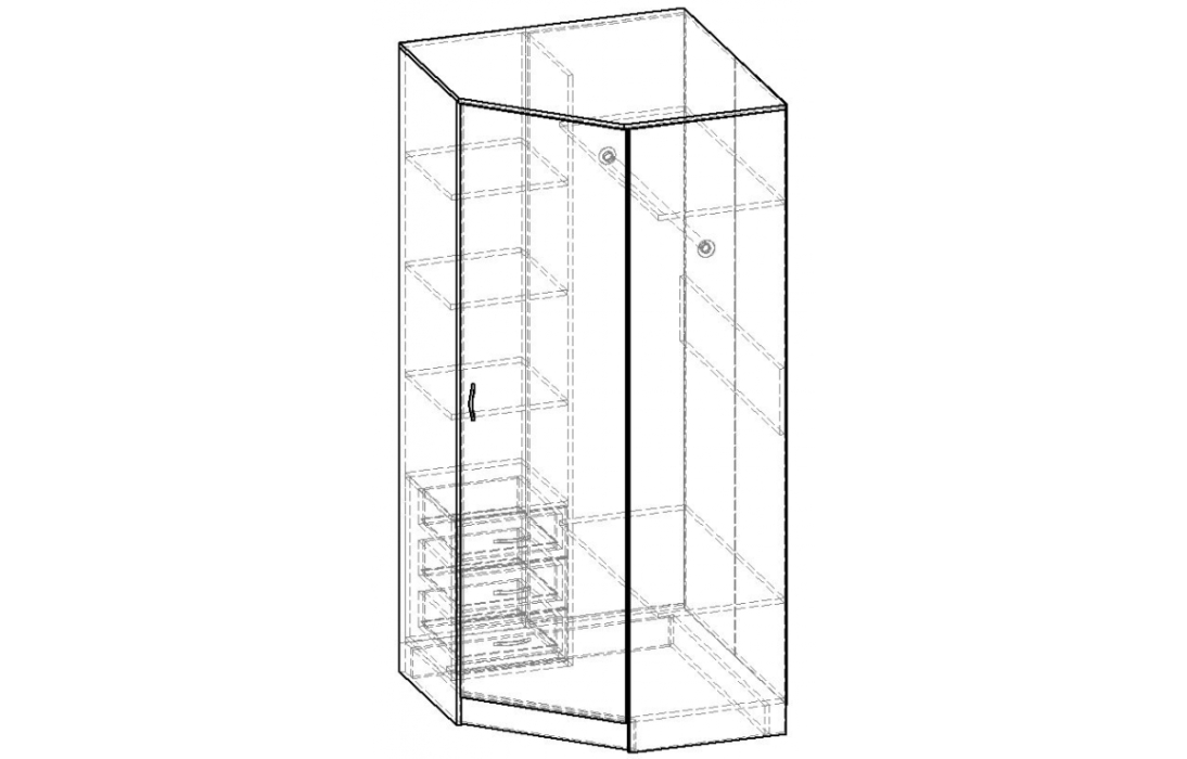 Угловые шкафы, Шкаф распашной угловой ALISA-2