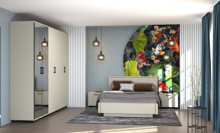 Модульная спальня Грейс композиция 5  Серый Кашемир