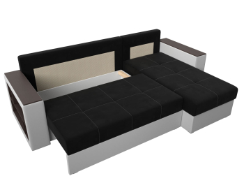 Диван угловой Дубай Лайт, микровельвет/экокожа, правый угол