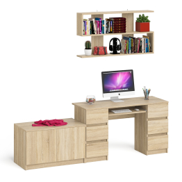 Стол компьютерный Мори МС-2 с верхней полкой и тумбой МА900.1