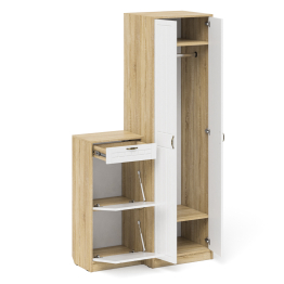 Шкаф с тумбой для обуви 2 секции П-6 № 16 МДФ фрезеровка прованс