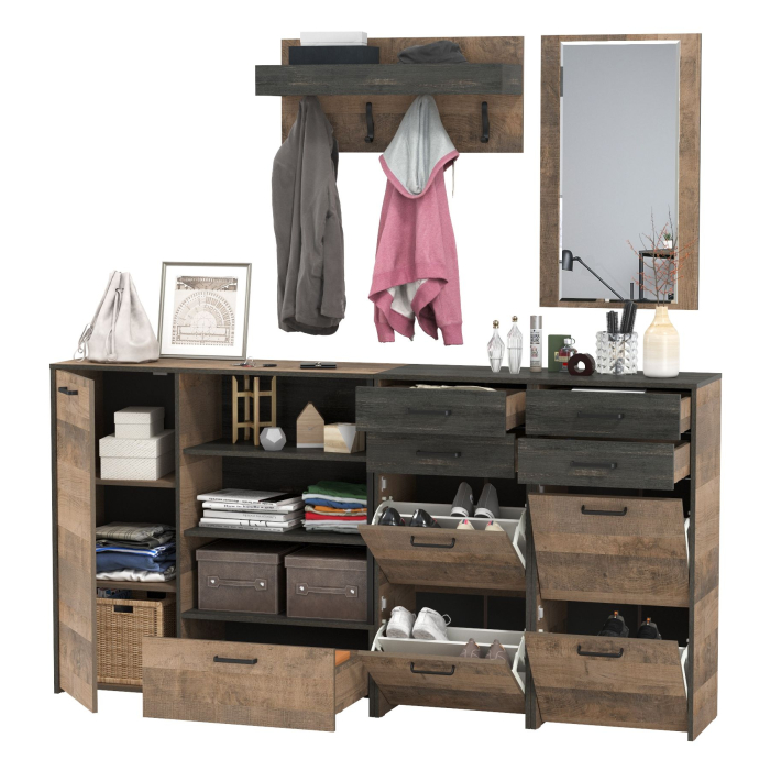 Прихожие, Набор мебели в прихожую с зеркалом и вешалкой Трувор № 167