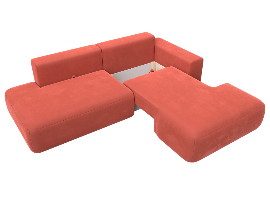 Диваны угловые в гостиную, Диван угловой Лига-036 Модерн правый угол, микровельвет